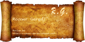 Rozner Gergő névjegykártya
